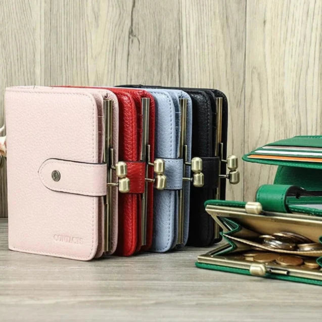 Porte-cartes femme cuir souple, format mini, parfait pour les petites sacoches, élégant et léger