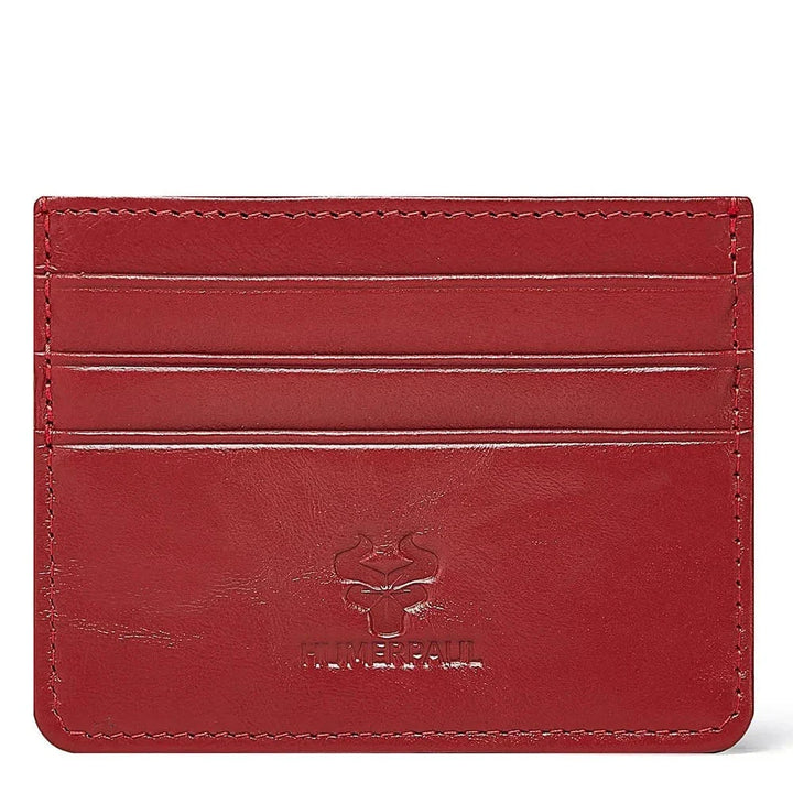 Porte-cartes en cuir bleu nuit pour homme, fin, souple et pratique, avec sécurité RFID pour cartes.