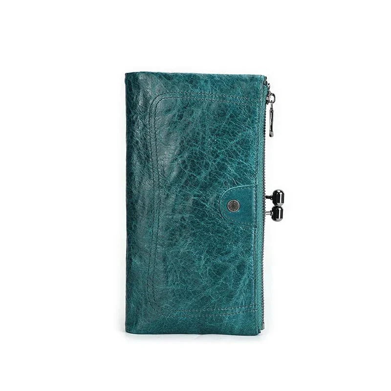 Collection de porte-cartes RFID en cuir pour femmes: café, vert, noir, rouge, bleu