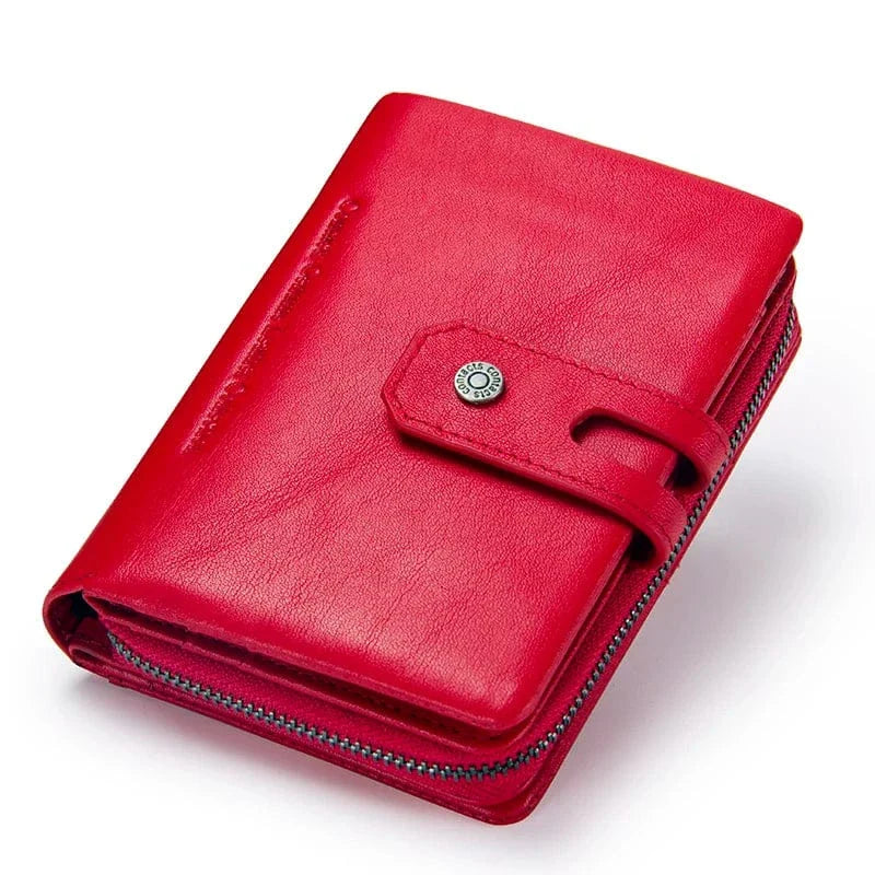 Porte-cartes monnaie ultra-plat en cuir pour femme, parfait pour glisser dans une petite pochette