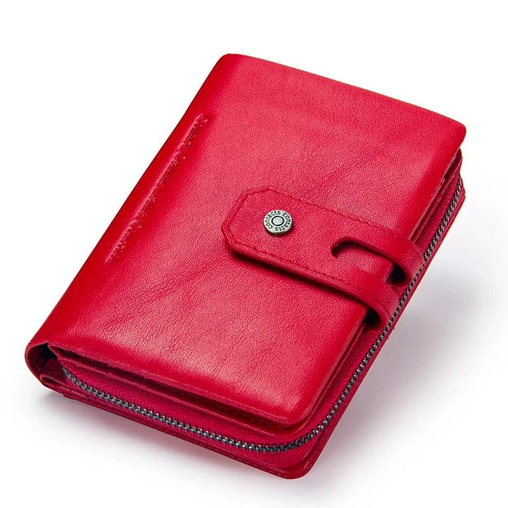 Porte-cartes monnaie ultra-plat en cuir pour femme, parfait pour glisser dans une petite pochette