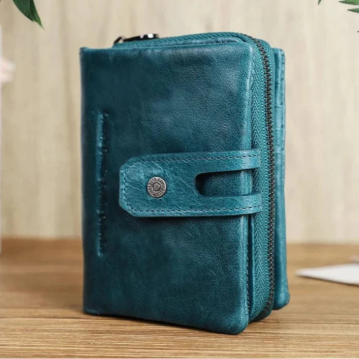 Mignon petit porte-cartes monnaie rose en cuir pour femme, accessoire élégant et compact