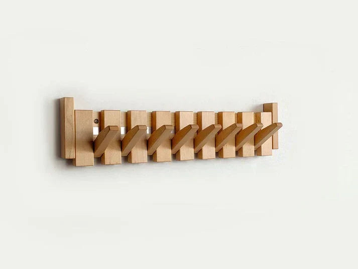 Porte-manteau mural Japandi élégant. Design minimaliste, bois & métal. Rangement fonctionnel pour entrée.