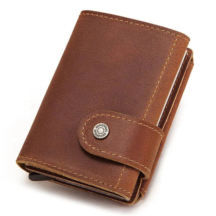 Porte-monnaie élégant pour homme, cuir noir, design fin, technologie anti-RFID pour garder vos données sûres
