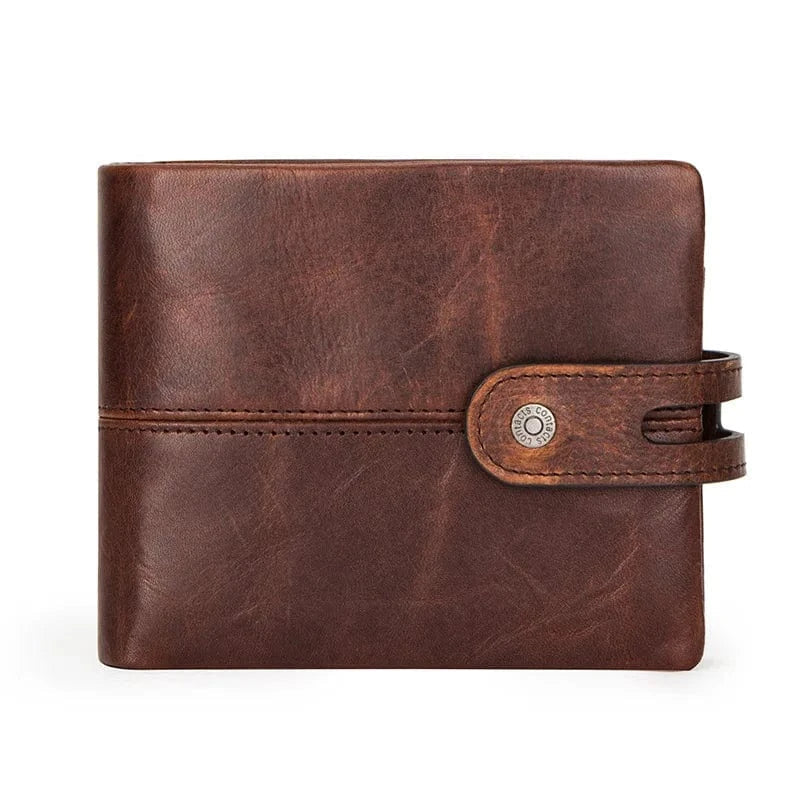 Portefeuille compact en cuir noir pour hommes, élégant et pratique