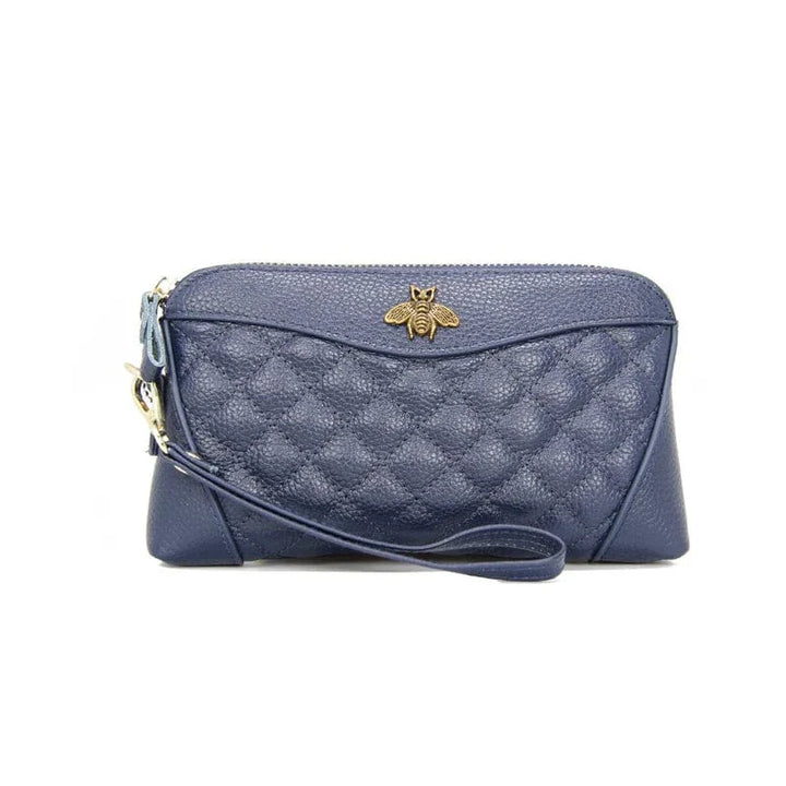 Élégant portefeuille compagnon gris en cuir, idéal pour cartes et billets, design raffiné femme