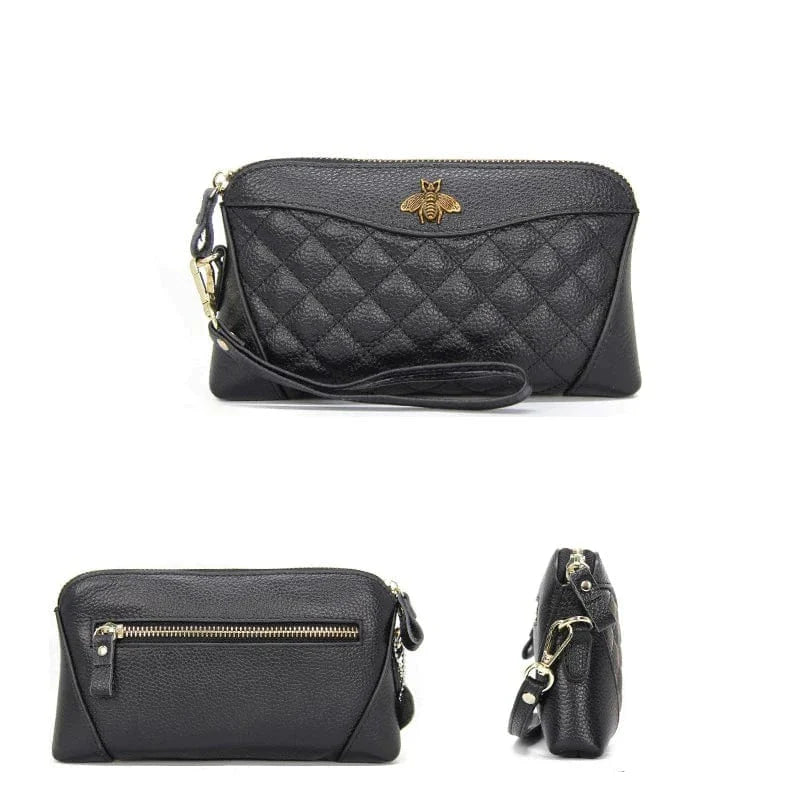 Portefeuille compagnon femme en cuir bleu, accessoire chic et pratique pour l'organisation quotidienne