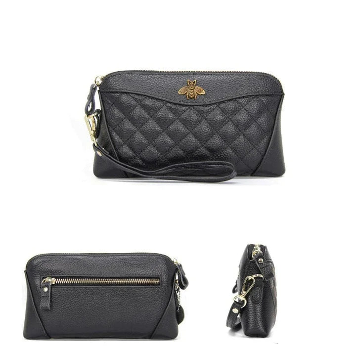 Portefeuille compagnon femme en cuir bleu, accessoire chic et pratique pour l'organisation quotidienne