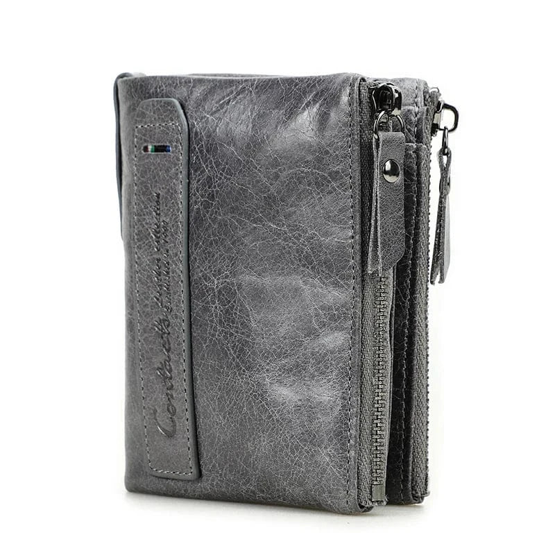 Portefeuille femme en cuir de vachette bleu ciel, compact et doux au toucher, organiseur de cartes