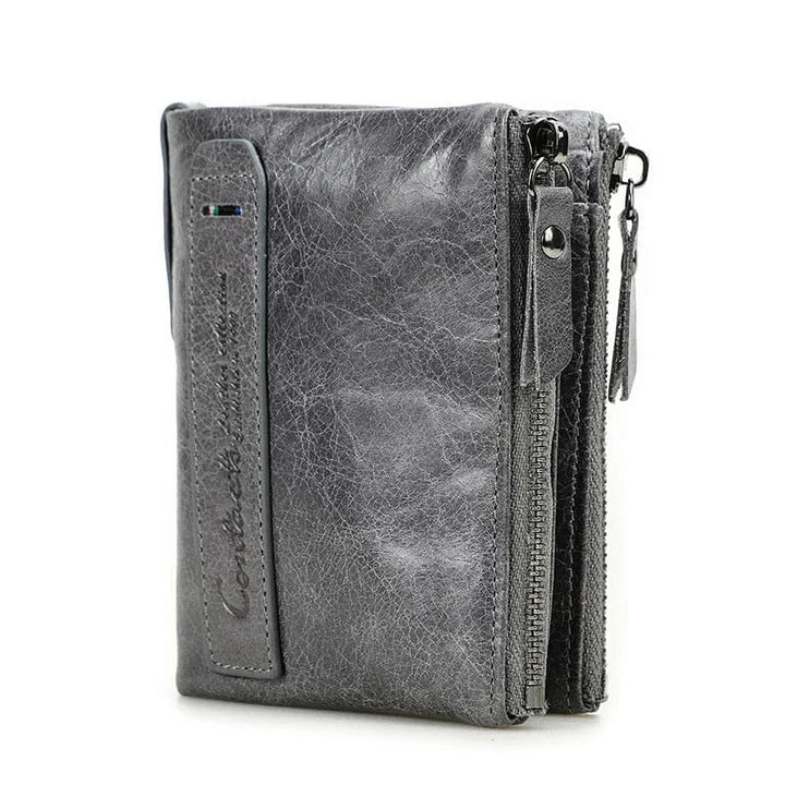 Portefeuille femme en cuir de vachette bleu ciel, compact et doux au toucher, organiseur de cartes