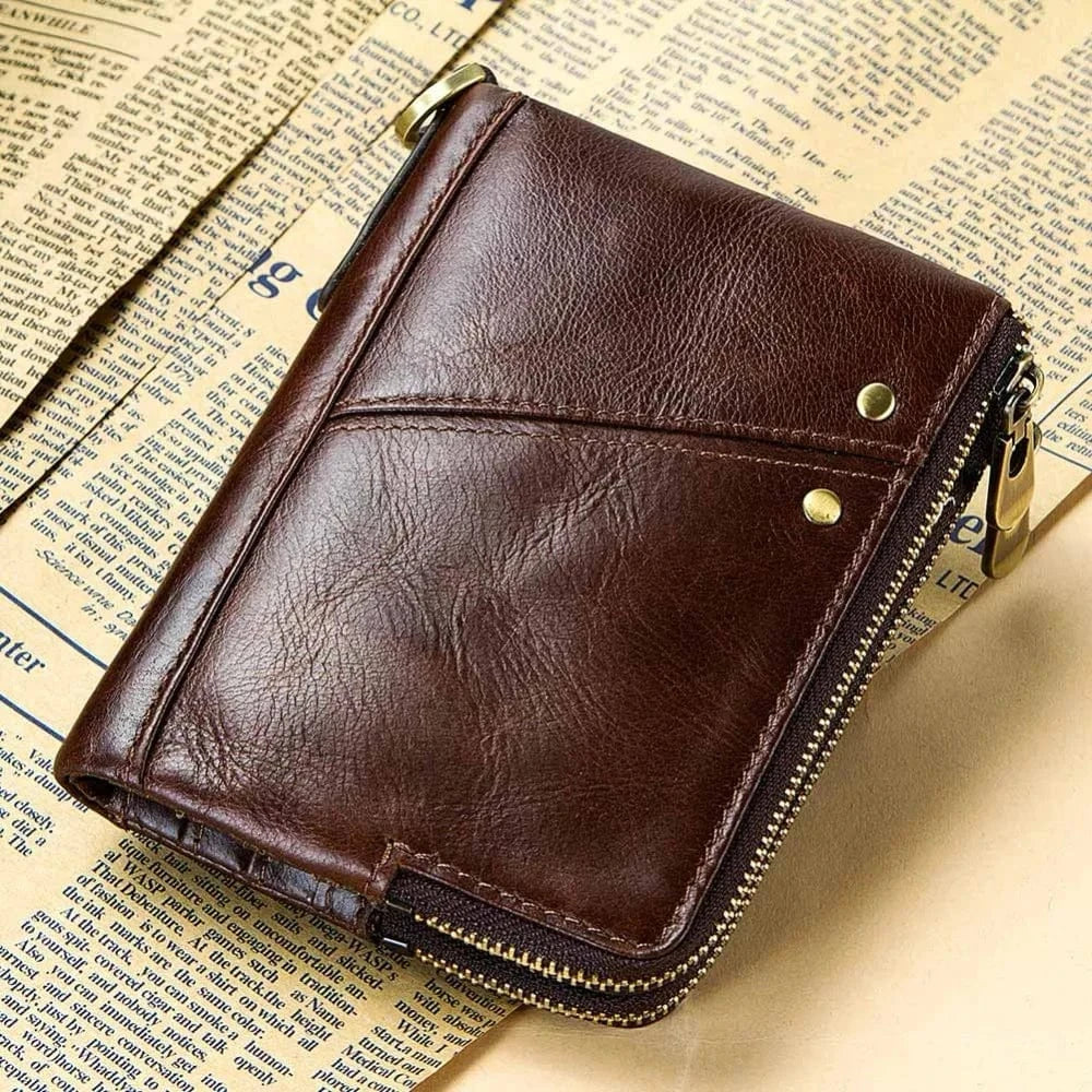 Portefeuille femme bordeaux en cuir authentique, équipé RFID, design élégant et sécurisé