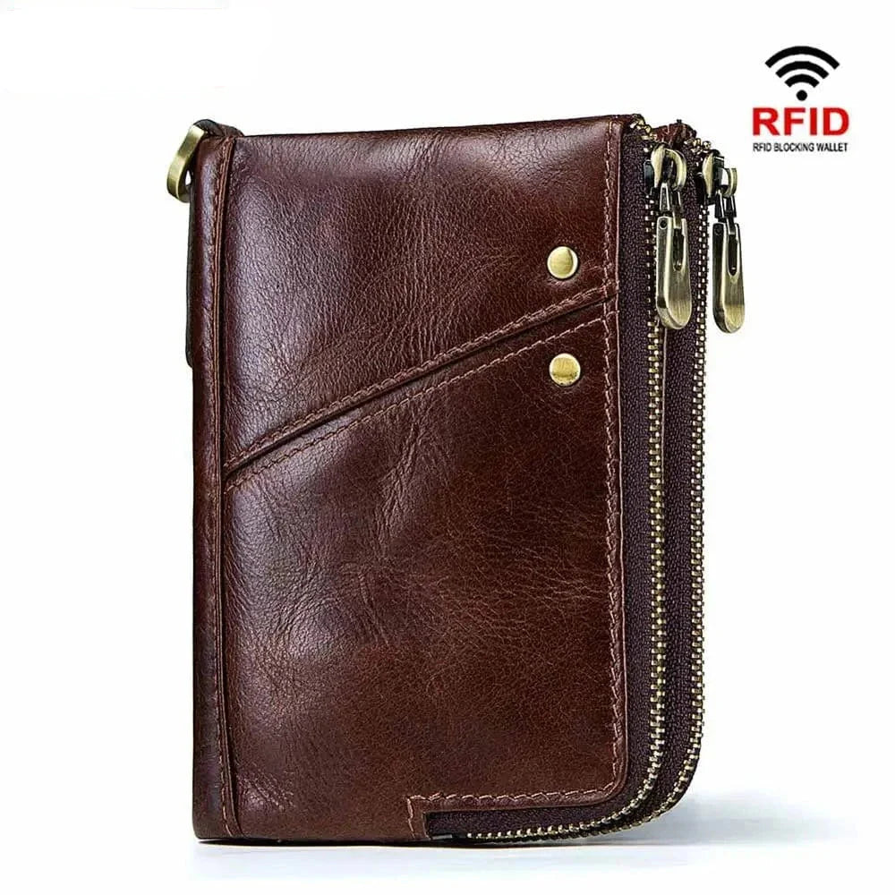 Portefeuille pliant femme en cuir noir, protection RFID, style moderne et fonctionnel