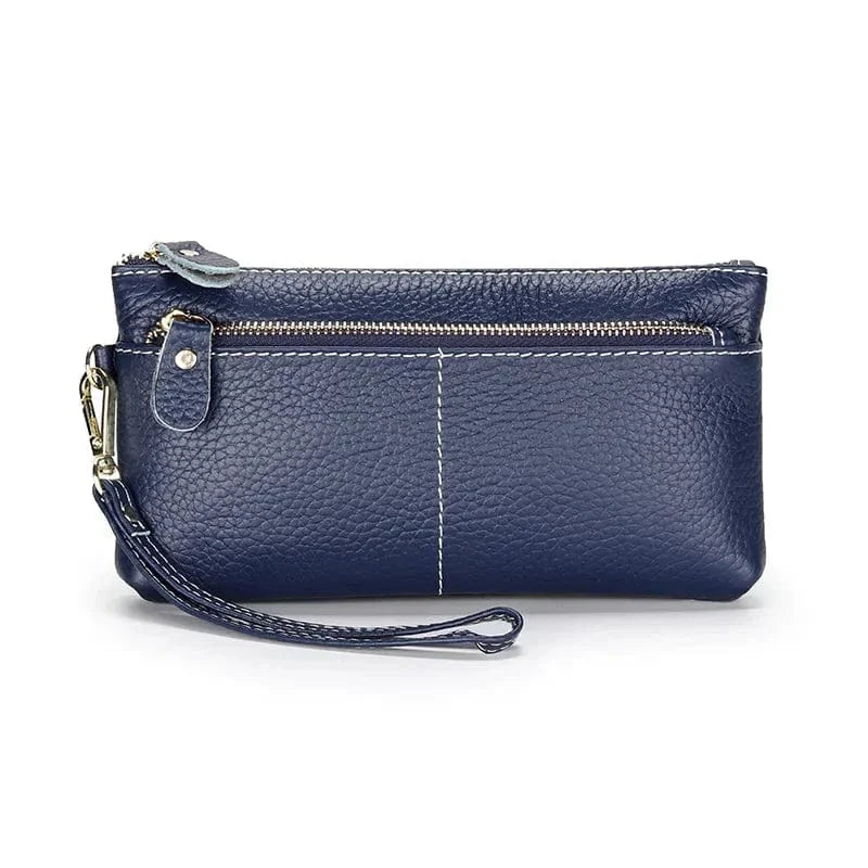 Portefeuille en cuir souple pour femme, rouge vif, style mode et organisateur interne