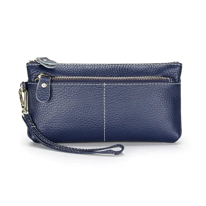 Portefeuille en cuir souple pour femme, rouge vif, style mode et organisateur interne