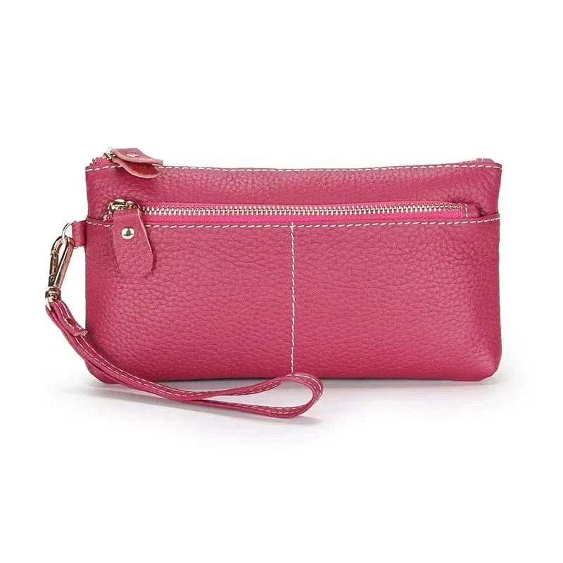 Portefeuille femme élégant en cuir souple vert forêt, parfait pour organiser vos cartes