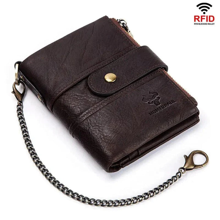 Intérieur d'un portefeuille femme en cuir, révélant des rangements pour billets et cartes