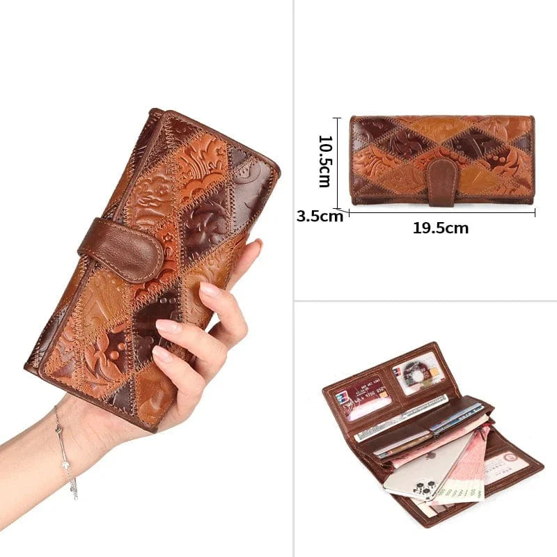 Portefeuille femme en cuir marron de qualité, un accessoire élégant pour toute occasion