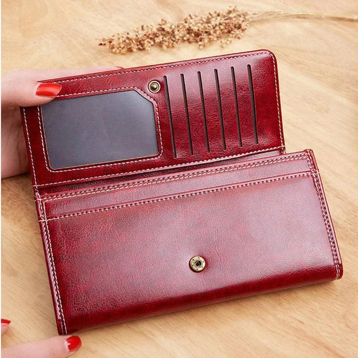 Portefeuille femme en cuir PU noir, élégant et compact, parfait pour cartes, billets et petites pièces.