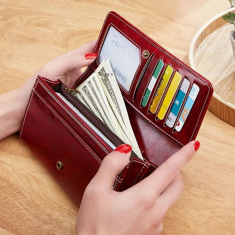 Cadeau idéal: portefeuille femme en cuir PU, design épuré, très pratique pour un usage quotidien.