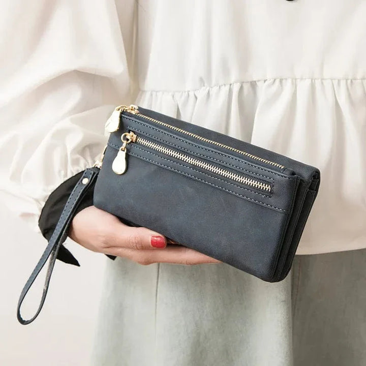 Portefeuille femme en cuir PU jaune moutarde, accessoire lumineux et tendance, compact