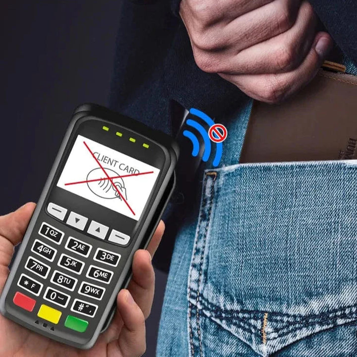 Accessoire essentiel pour homme : portefeuille en cuir véritable zippé, style rétro, avec compartiments RFID.