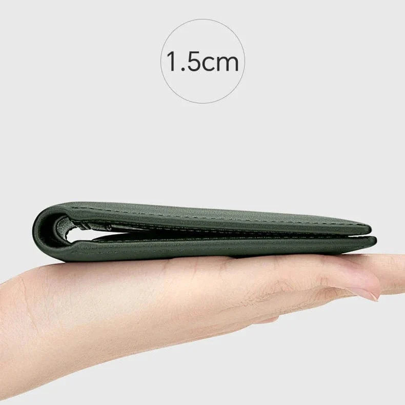 Portefeuille homme en cuir PU noir, ultra-mince, avec des cartes insérées, parfait pour la poche avant.