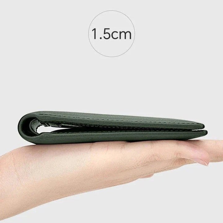 Portefeuille homme en cuir PU noir, ultra-mince, avec des cartes insérées, parfait pour la poche avant.