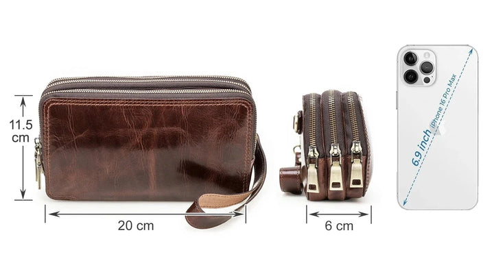 Portefeuille fin homme cuir vert, trois volets, inséré dans une poche de pantalon