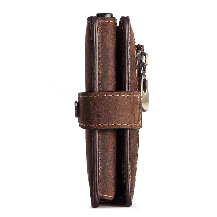 Porte-cartes RFID pop-up noir en cuir, pratique et compact pour homme, accessoire indispensable