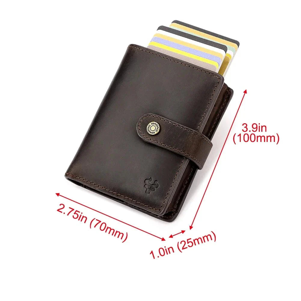 Portefeuille homme en cuir grainé avec compartiments multiples, idéal pour billets et cartes, sécurité RFID.