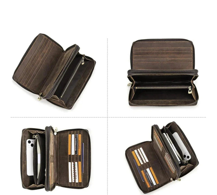 Portefeuille homme en cuir véritable, design élégant, parfait pour organiser