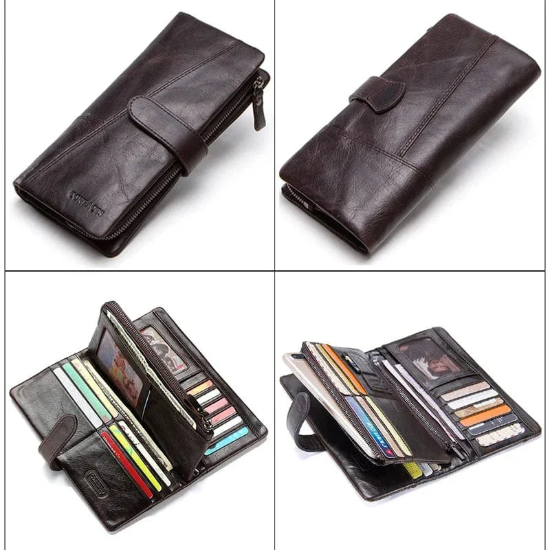 Portefeuille noir pour homme en cuir, design classique pour toutes occasions, pochette fonctionnelle.