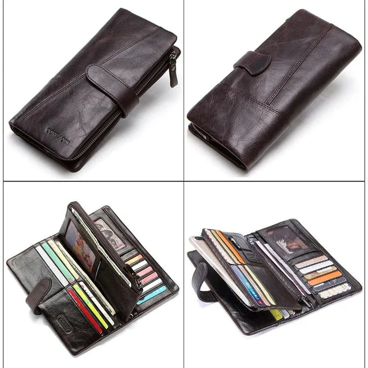 Portefeuille noir pour homme en cuir, design classique pour toutes occasions, pochette fonctionnelle.