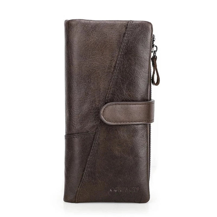 Portefeuille homme en cuir noir, fin et fonctionnel, idéal pour un usage quotidien.