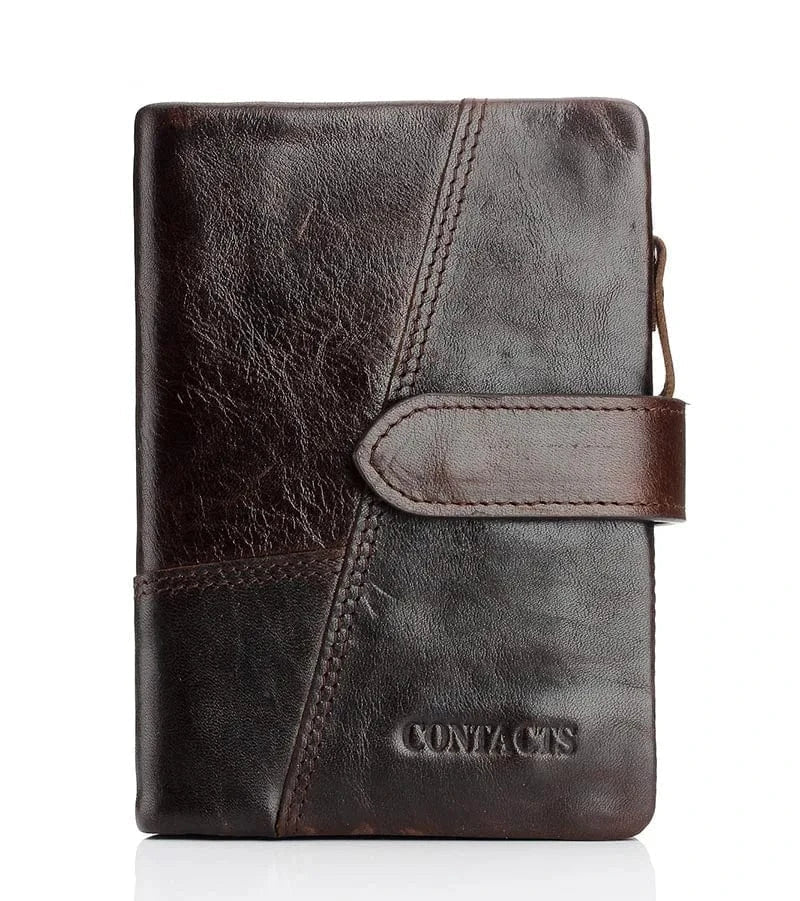 Accessoire élégant: portefeuille homme en cuir marron, style vintage et intemporel.