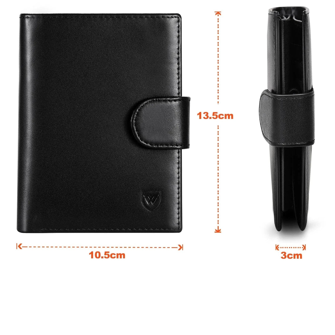 Accessoire homme en cuir véritable noir, portefeuille élégant et sécurisé RFID.