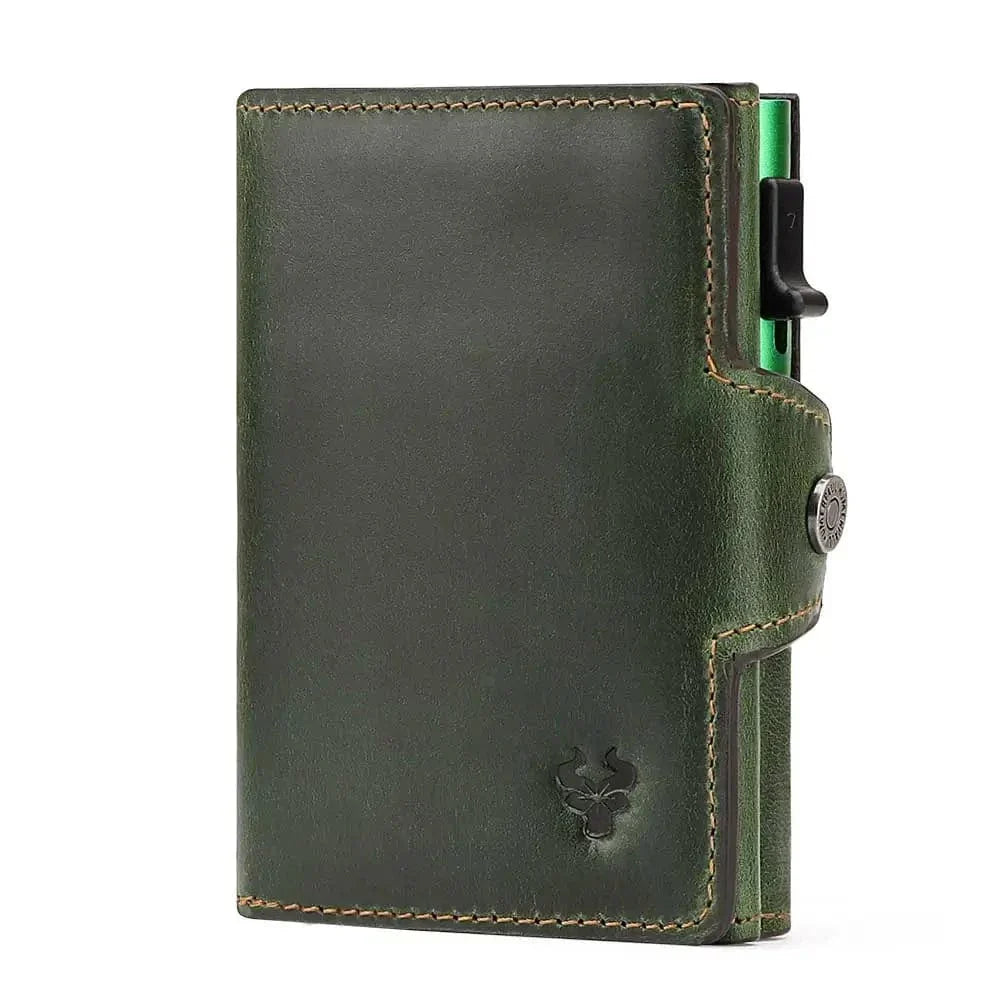 Accessoire essentiel pour homme: portefeuille noir automatique en cuir sécurisé contre le RFID