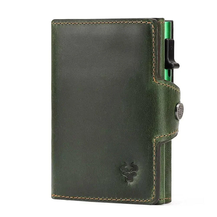 Accessoire essentiel pour homme: portefeuille noir automatique en cuir sécurisé contre le RFID