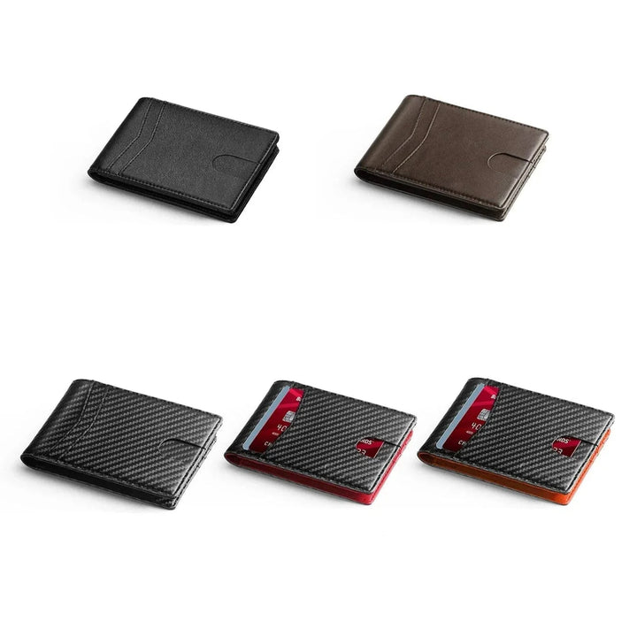Portefeuille homme en cuir PU gris, technologie RFID intégrée, accessoire pratique et moderne.