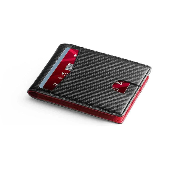 Portefeuille homme compact en cuir PU et anti-RFID, parfait pour ranger cartes et billets en toute sécurité.