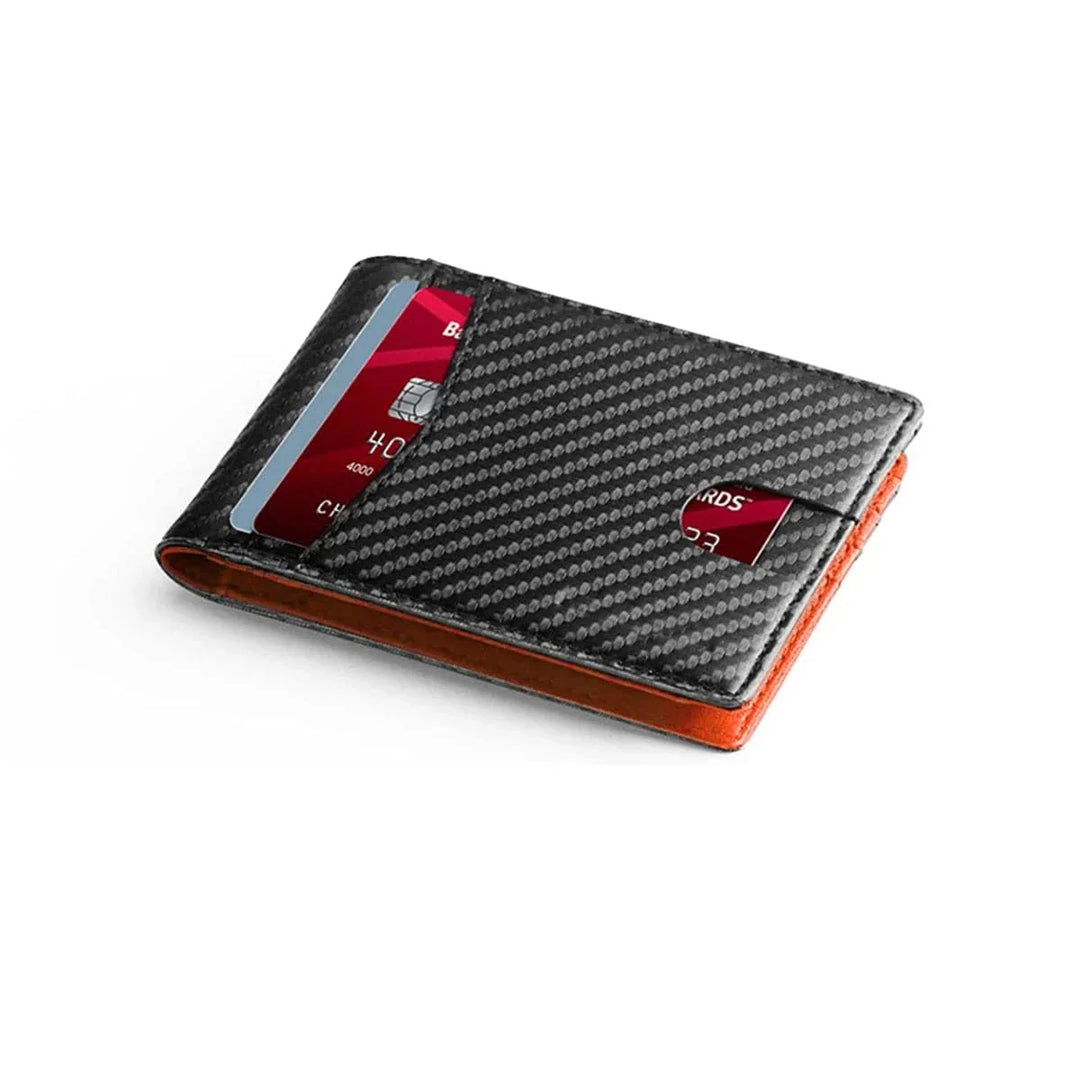 Portefeuille élégant en cuir PU pour homme avec protection RFID, un accessoire mince et fonctionnel.