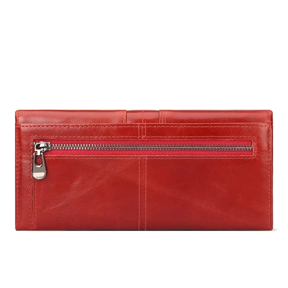 Accessoire de mode féminin : portefeuille en cuir élégant, large choix de couleurs, sûr avec RFID