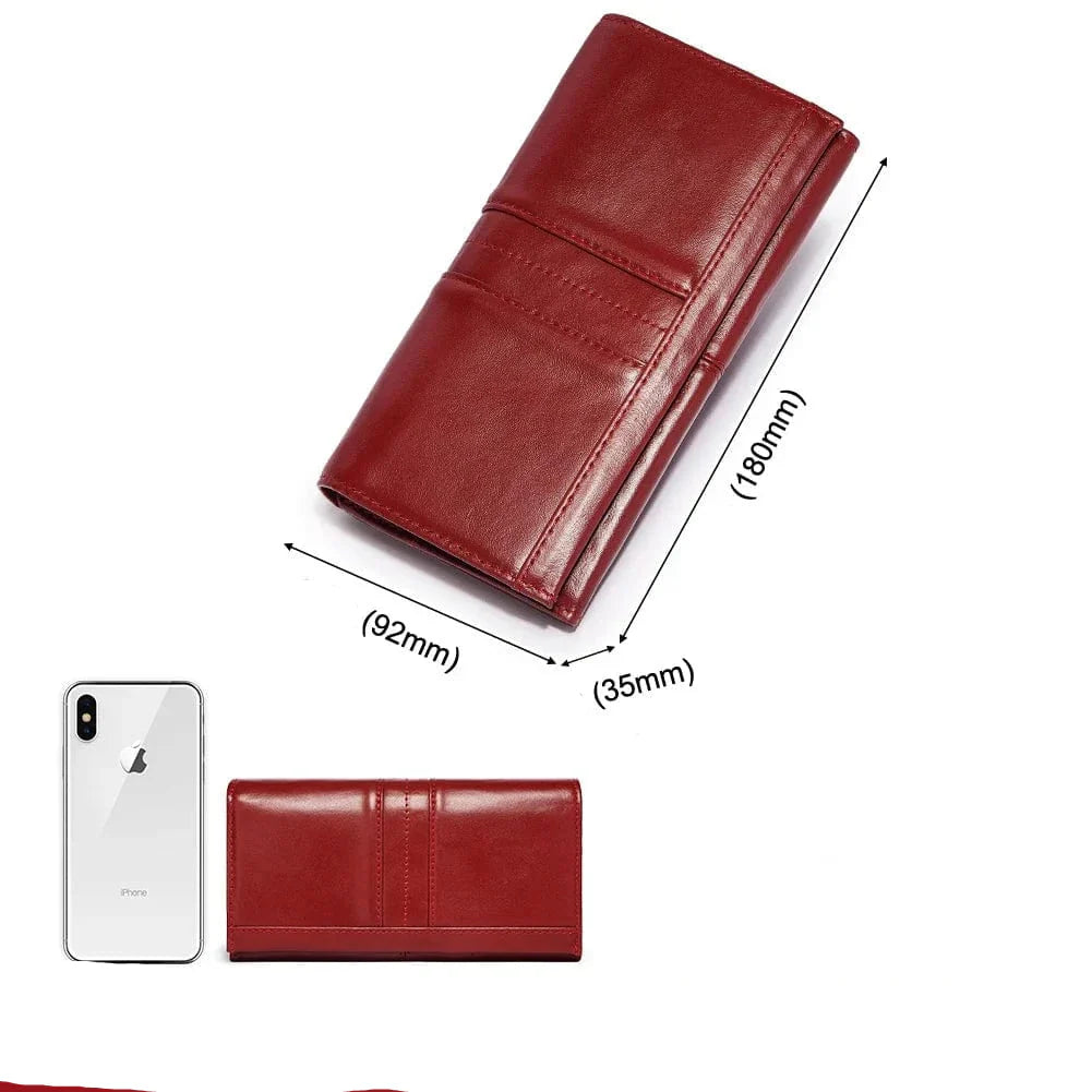 Portefeuille fin en cuir pour femmes, idéal pour cartes et monnaie, protection RFID garantie
