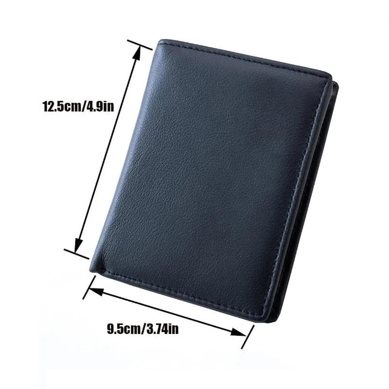 Élégant portefeuille en cuir fin, couleur café, pour rangement minimaliste