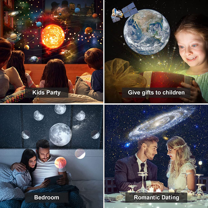 Projecteur planétarium 13-en-1.  Étoiles, galaxies, Voie lactée.  Projection haute définition pour une ambiance relaxante.