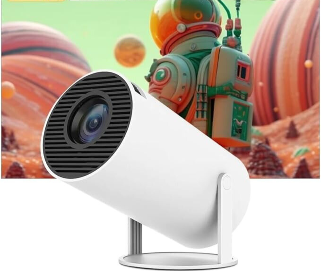 "Projecteur portable 4K HD compact, design léger, idéal pour une expérience cinéma immersive à domicile."