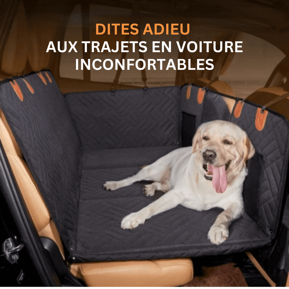 Protecteur siège auto pour chien, résistant à l'eau, noir, ajuste les sièges universel, offre confort et sécurité en voyage.