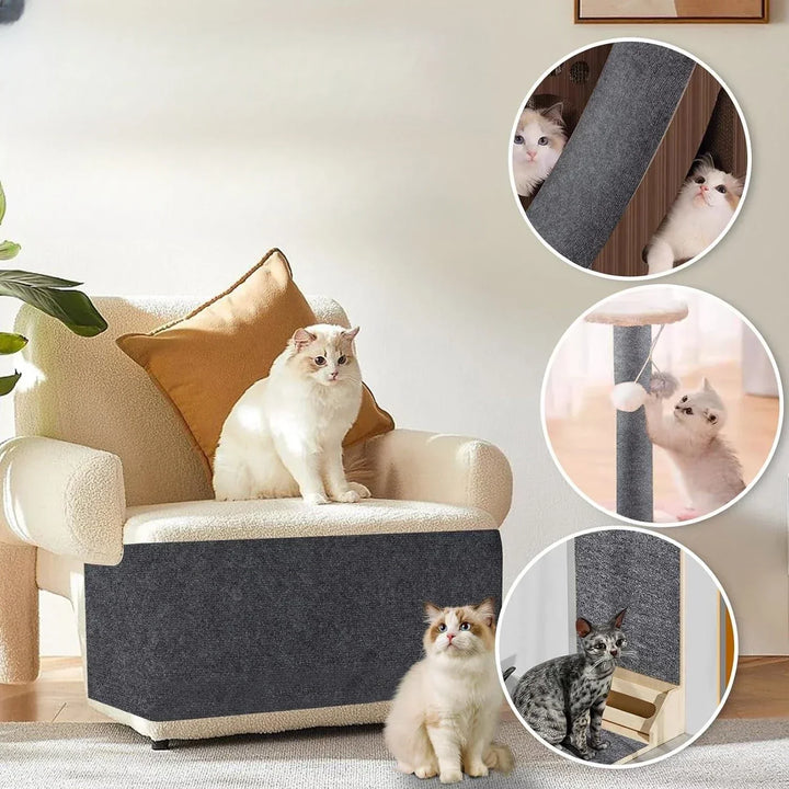 Protection meubles contre griffes chats, matériau durable beige, adaptable, protège murs/sols tout en respectant les instinct