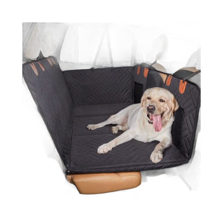 Protection siège auto chien.  Extension confortable et sécurisée pour voyages en voiture.  Protège les sièges des poils et de