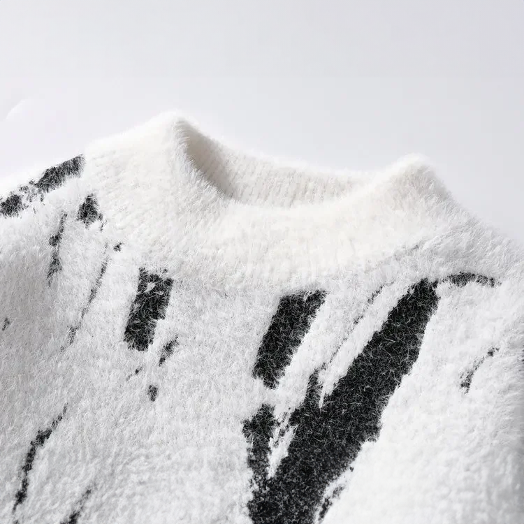 Chandail homme abstrait, confort moderne. Vêtement élégant pour un style décontracté en hiver, mode masculine unique.